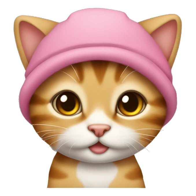 Gatito bebé con gorrito de fresita sticker