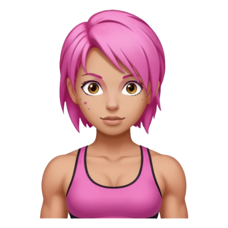 gym girl with pink hair sticker
