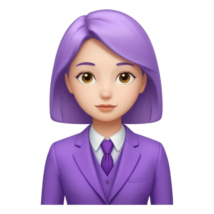 lavender-purple girl's Suit, smooth rounded neckline, simple design, glossy surface, plain background. sticker