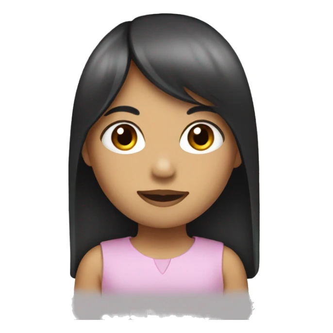 Girl with long black hair and bangs sticker