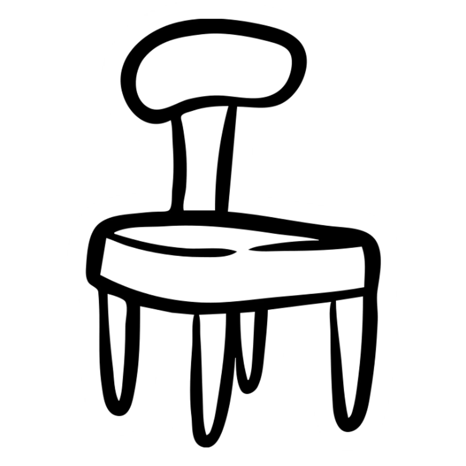 A standard chair, furniture piece for sitting sticker