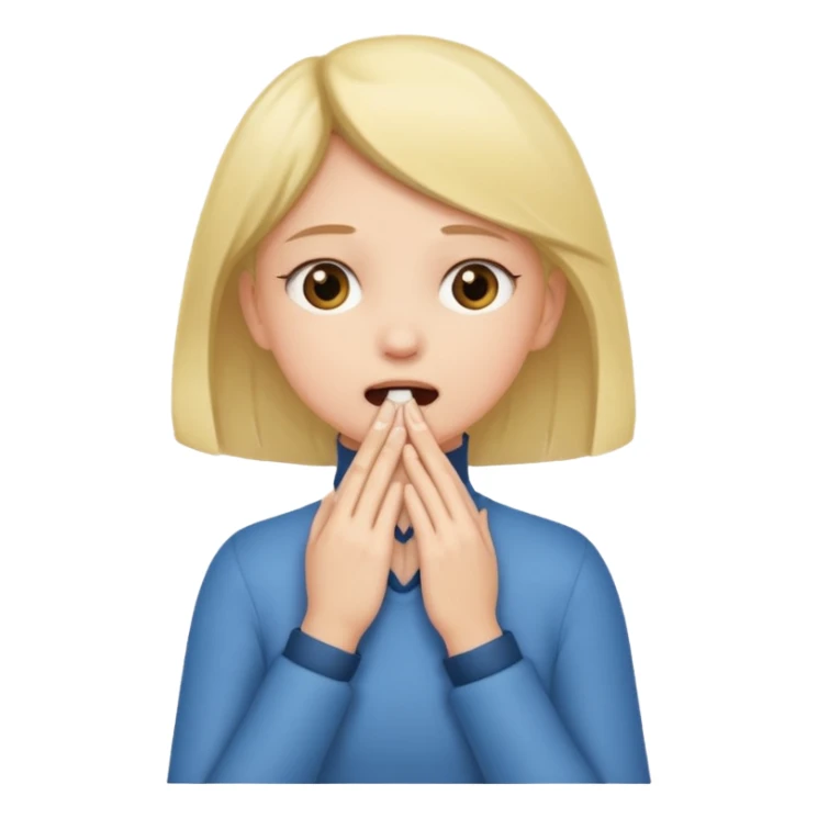 Girl putting hands on her throat  sticker