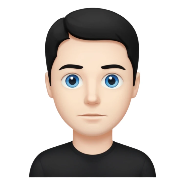 Neil McCormick from Mysterious Skin with blue eyes, black hair, black shirt sticker