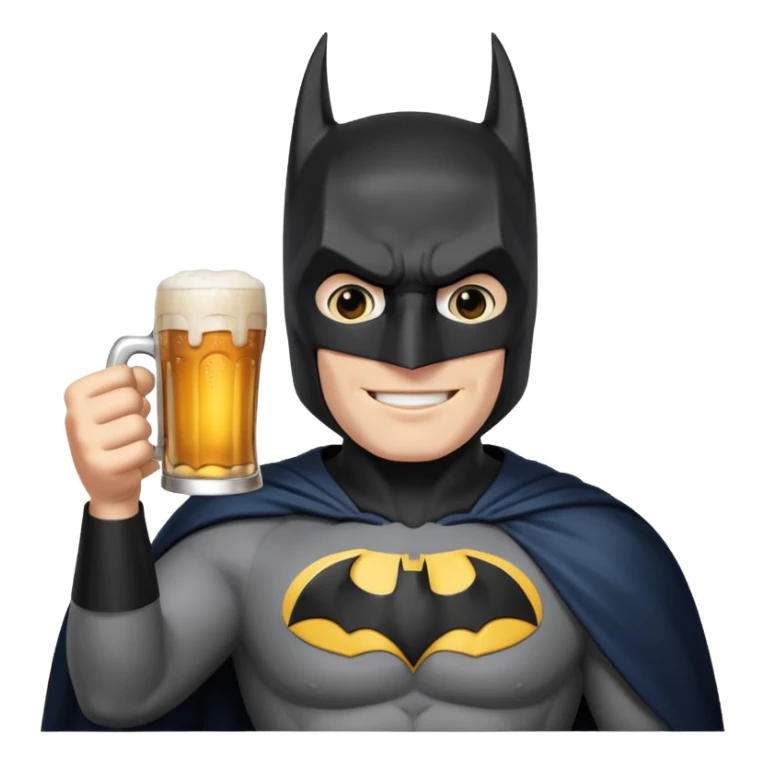 Happy Batman toasting with a mug of beer sticker