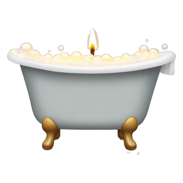 bath tub filled with bubbles and a candle next to it sticker