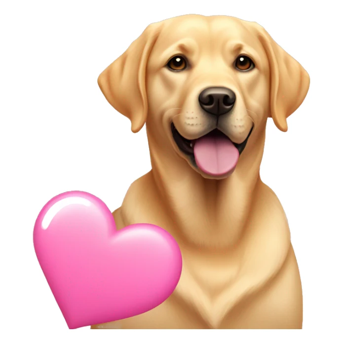 Golden Labrador Retriever in a pink heart sticker