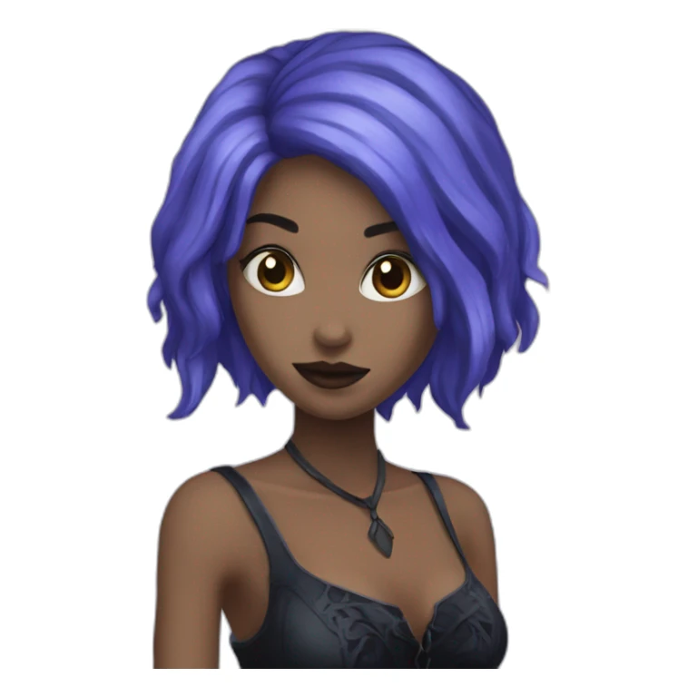 Gothic-woman-mi-blue-mi-purple-hair sticker