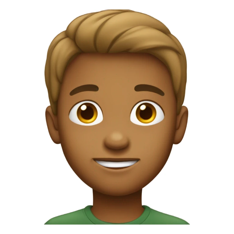 niño cabello lacio color castaño claro sticker