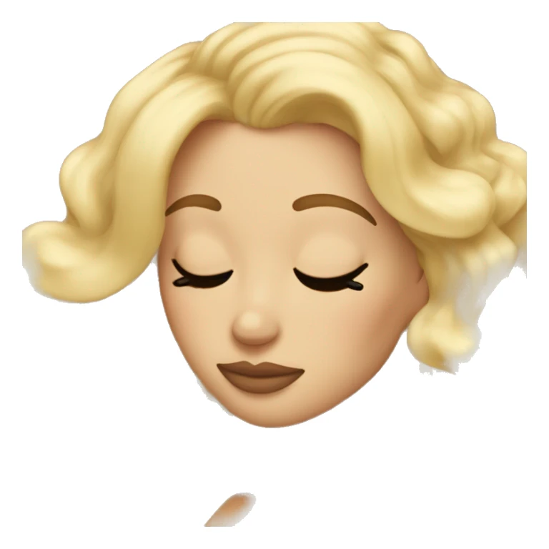 blonde woman sleeping hair curled long eyelashes sticker