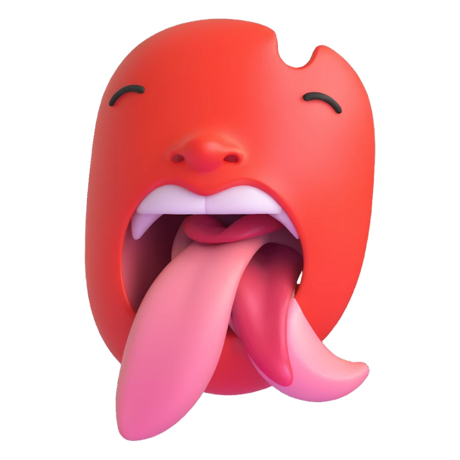 face sticking out tongue as if licking something sticker