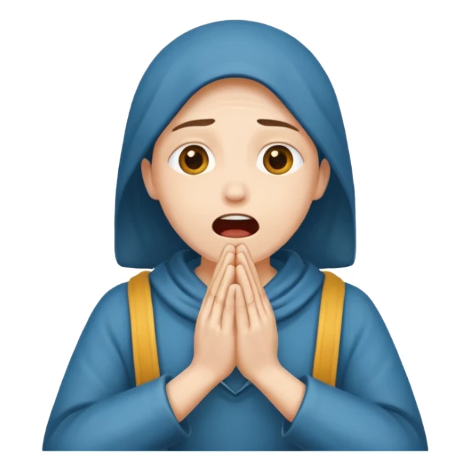 begging and pleading with clasped hands and open mouth sticker