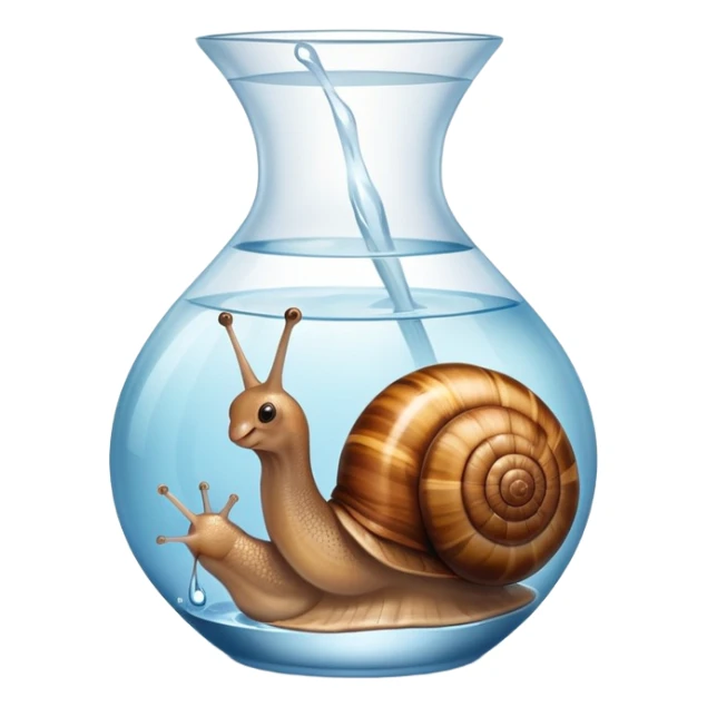 Snail in a glass vase with water sticker