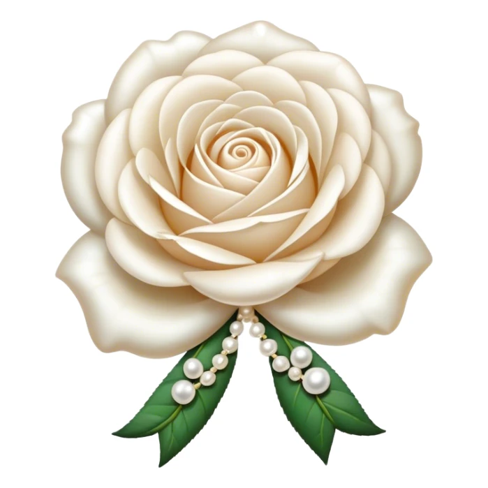 white English rose Benjamin Britten ( flower ) and pearl bow sticker