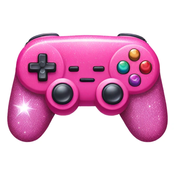 Pink ombre gaming console with glitter sticker