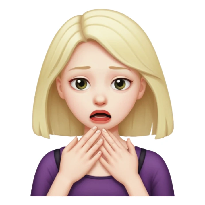 Girl pretending to choke herself  sticker