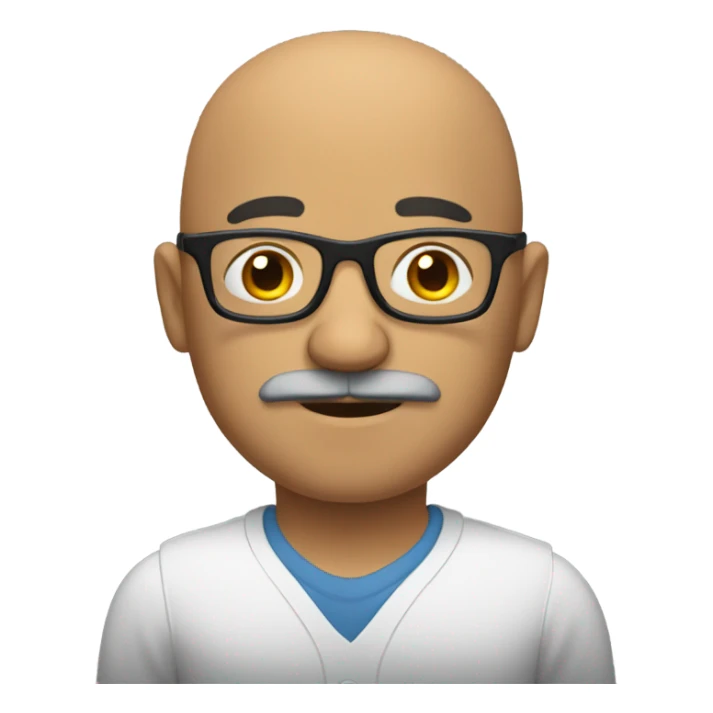 bald latin man with glasses and mustache gra sticker