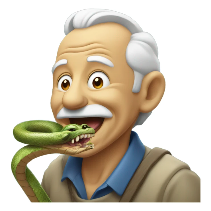  Happy old man with a snake crawling out of his mouth sticker