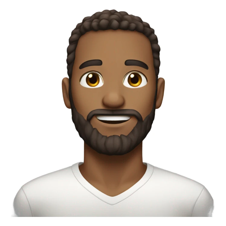 White m n with brown hair brown eyes and brown beard sticker