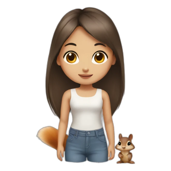 Asianbabygirl-and-squirrel sticker