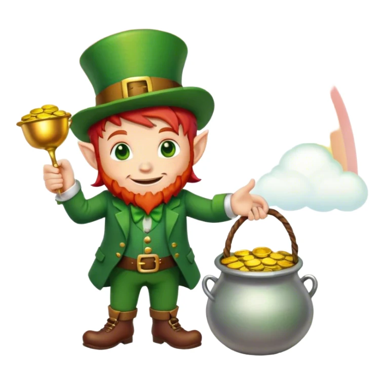 Leprechaun rainbow with pot of gold sticker