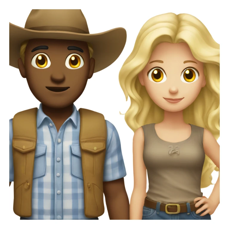 Country boy with blonde girl sticker