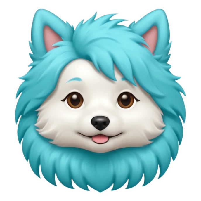 dog with turquoise hair sticker