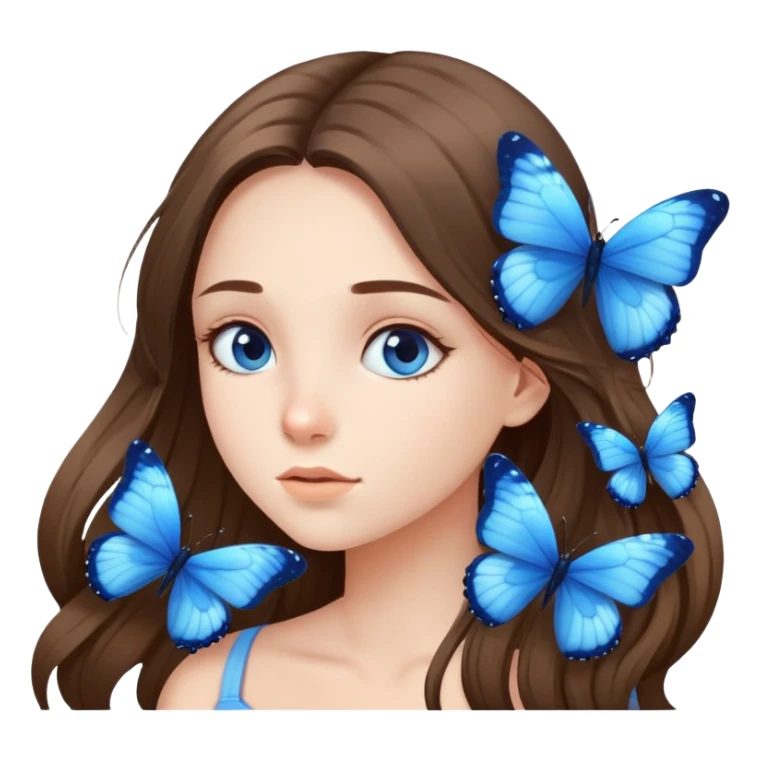 a girl that loves blue butterflies sticker