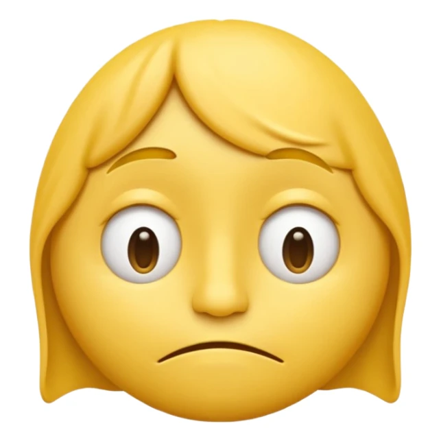 iOS-style 3D classic round yellow emoji face, half-closed droopy eyes, small uneven mouth, and slight head tilt, expressing sleepy and just-woke-up grogginess sticker