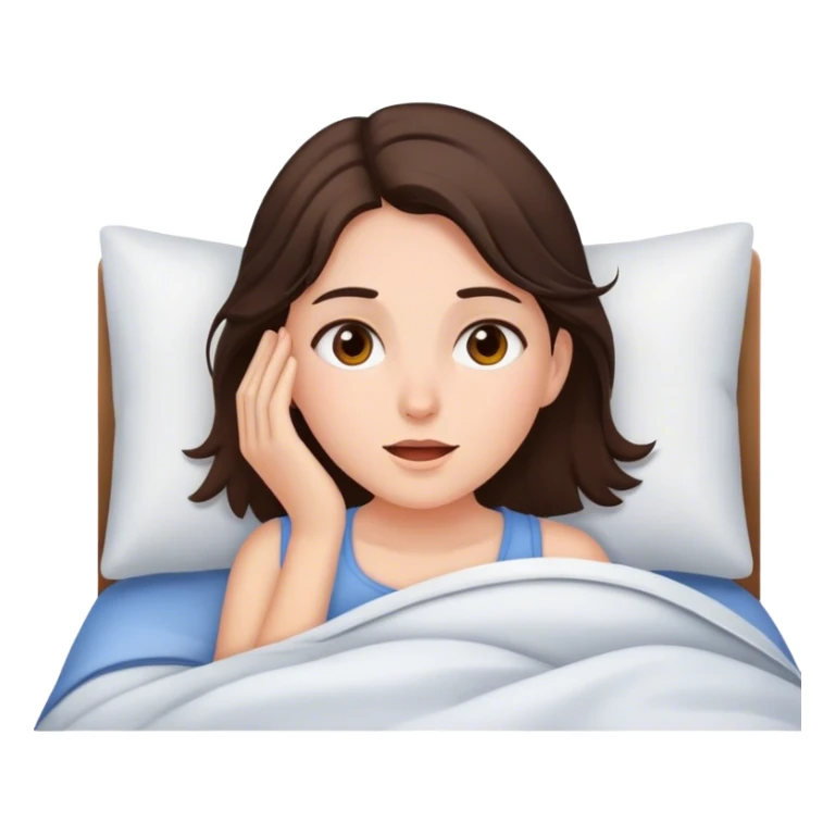 brunette girl waking up  sticker