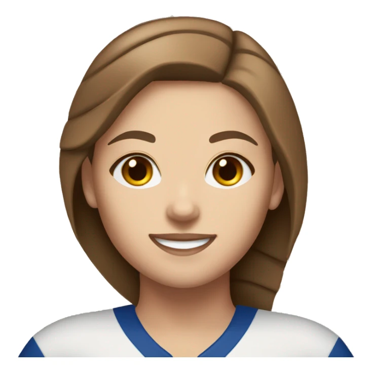 Brown haired white girl with brown eyes playing volleyball sticker