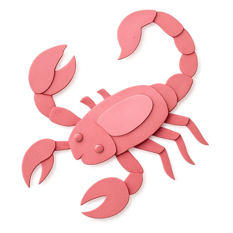 pink scorpion in paper craft style sticker