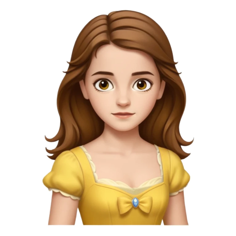 emma watson long hair as belle Cinematic Realistic sticker