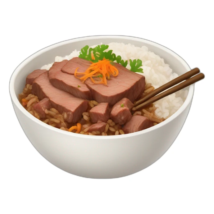 rice bowl with beef old guy eating sticker