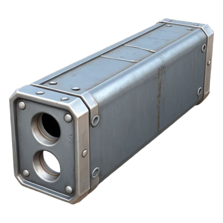 Clean metal beam, unweathered steel, no rust, no damage, sci-fi industrial style, smooth surfaces, high-quality PBR game asset, detailed but clean sticker