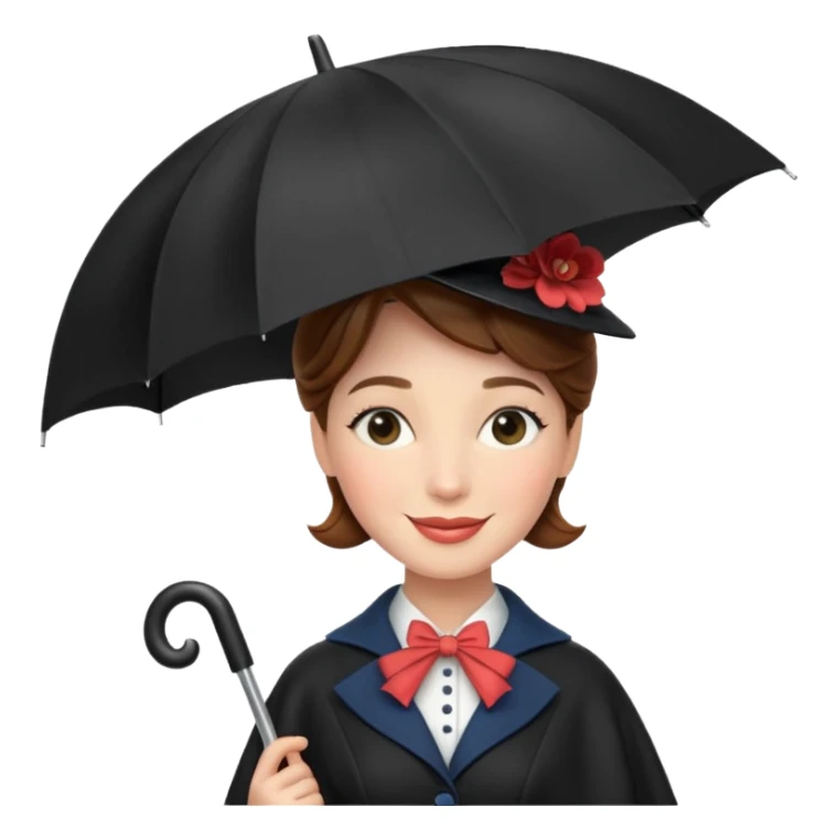 Mary Poppins with an umbrella sticker