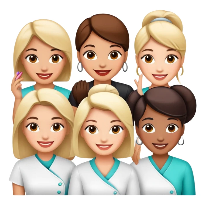 beauty salon team members standing together sticker