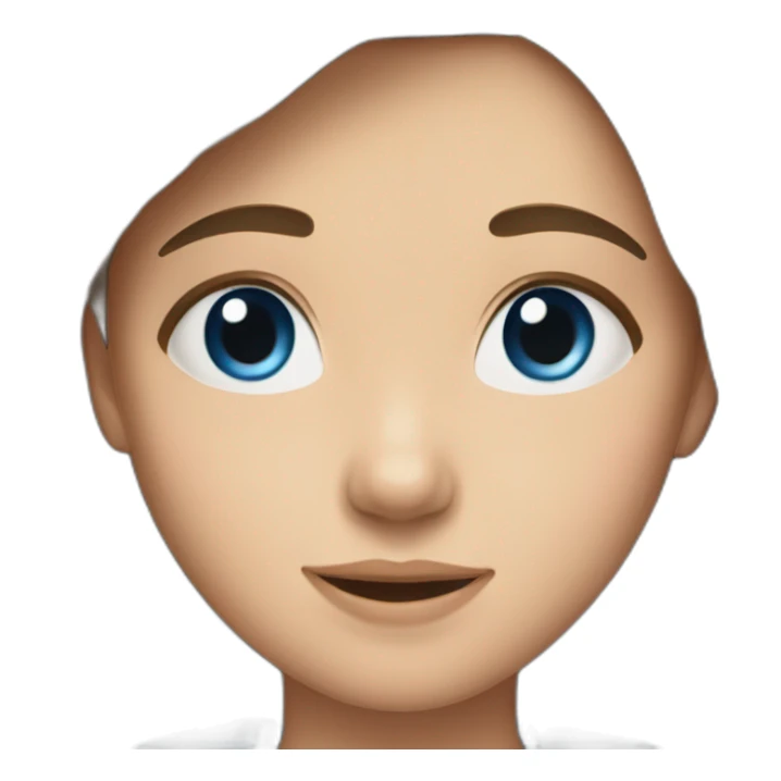 11 year old girl with brown hair and blue eyes sticker