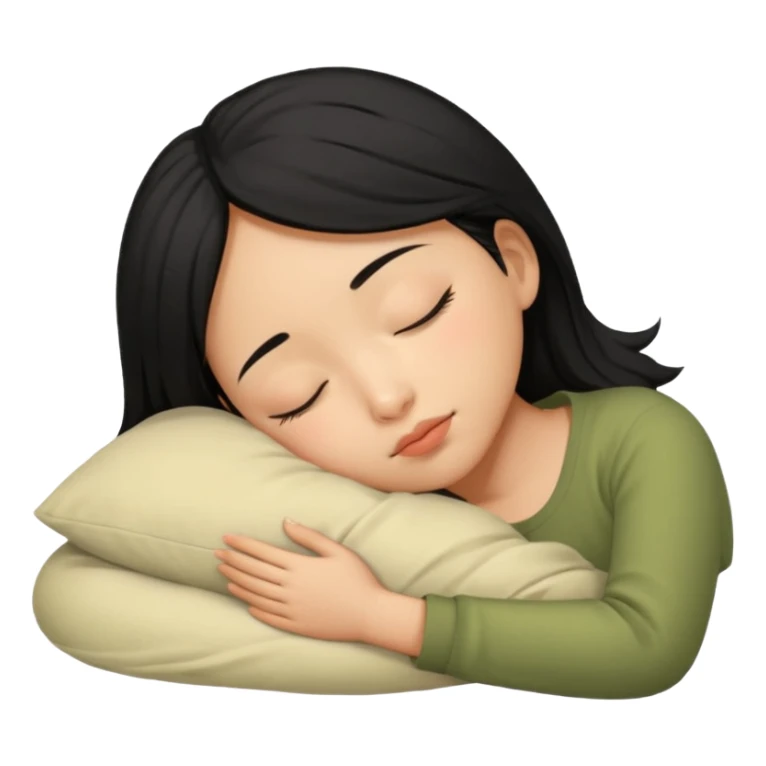 Black haired, olive-skinned Asian girl sleeping alone  sticker