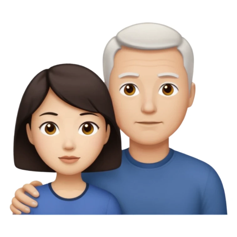 white dad with short buzzed brown hair and asian mom sticker