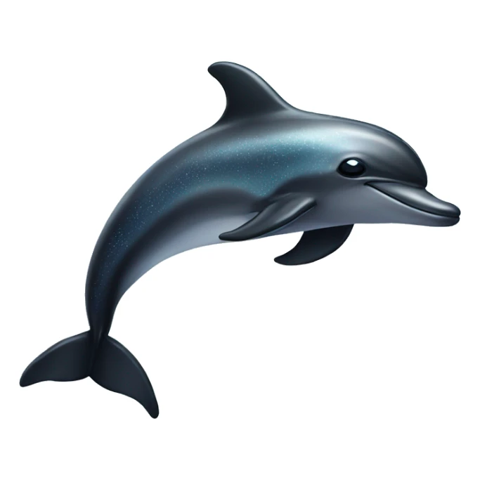 black dolphin with sparkles like that of a sun’s on water sticker