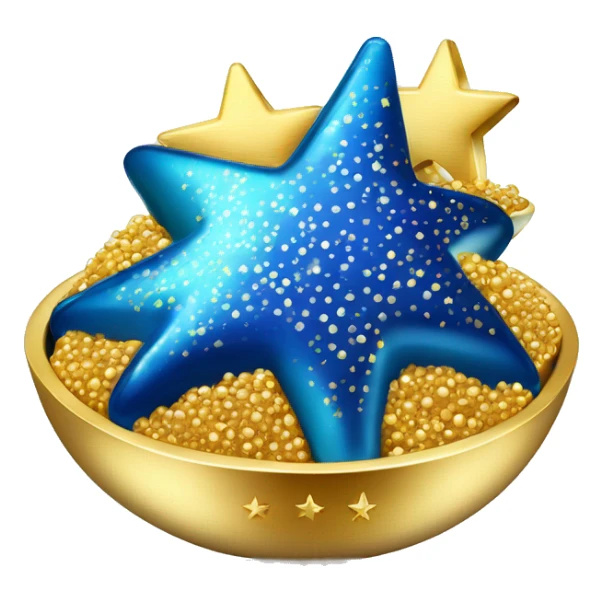 Design a luxurious 'Caviar 5-Star' icon with a golden number 5, five stars, and a blue caviar bowl, using gold and blue gradients for elegance sticker