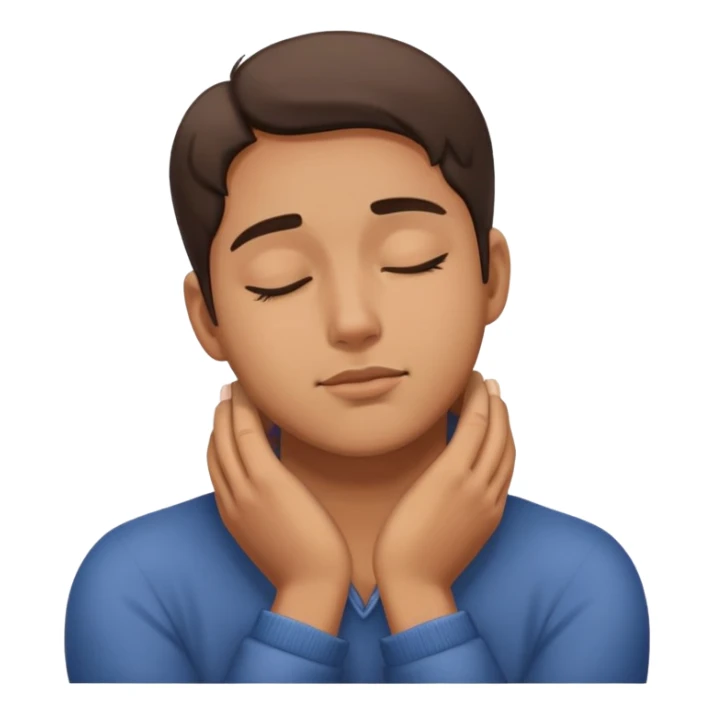 somone with there hands around neck eyes closed sticker