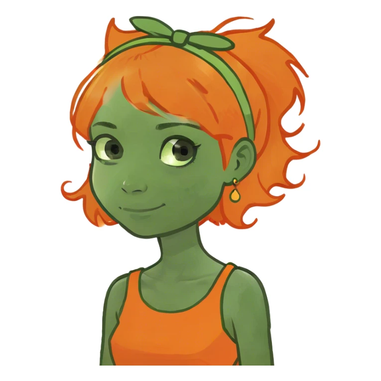 Black lightskin girl with orange hair  sticker