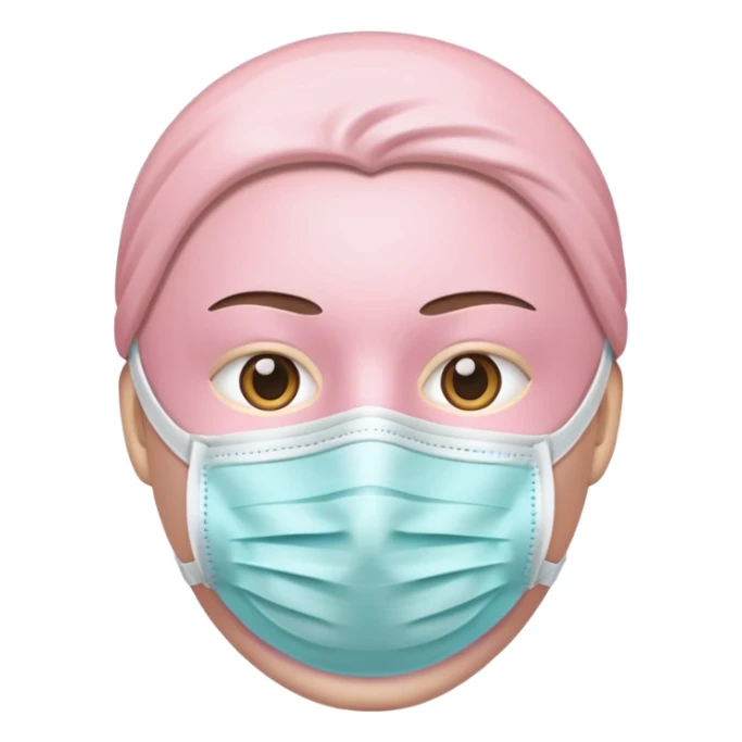 light pastel pink medical mask, no face, iOS emoji style, variation 3 sticker