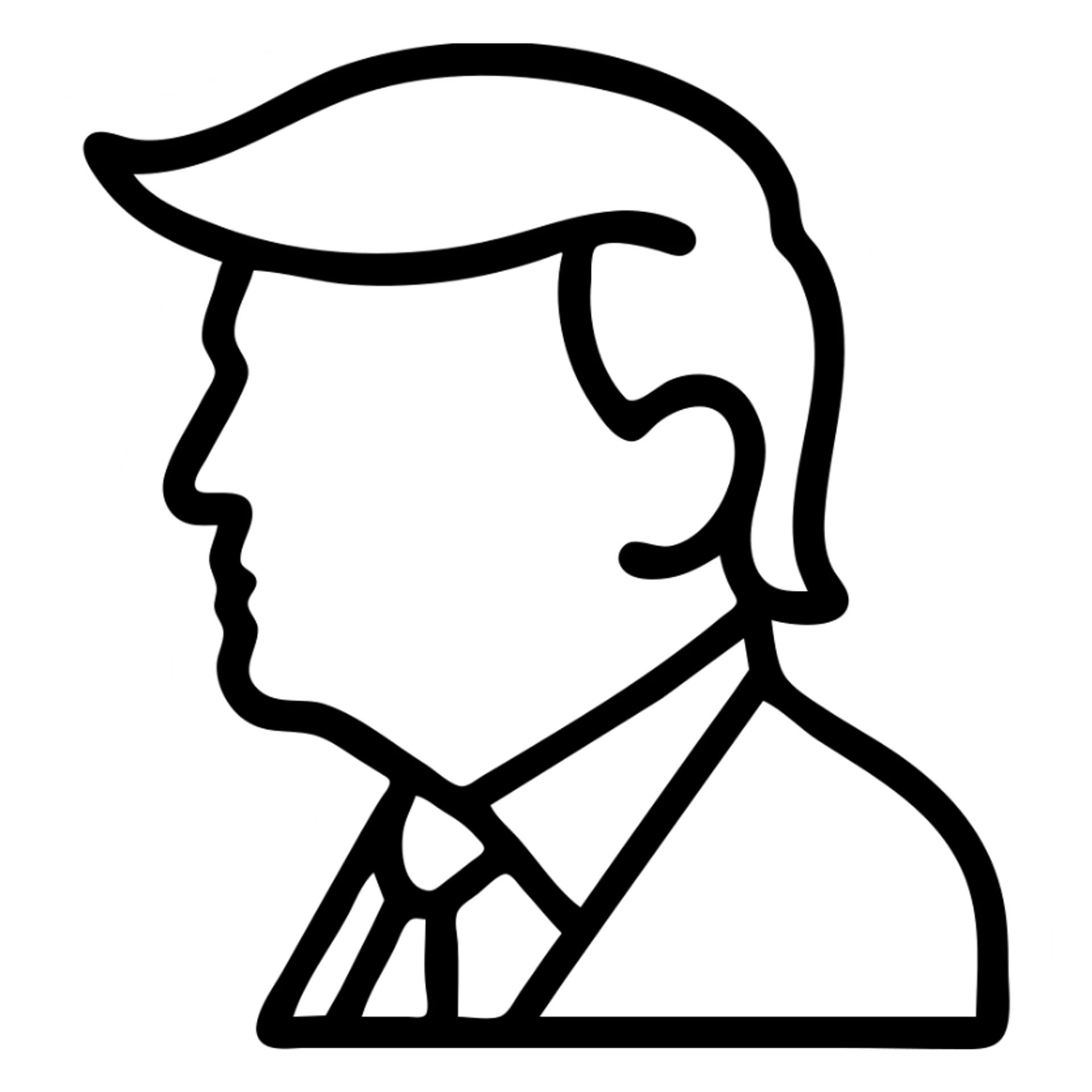 Donald Trump with his signature hairstyle sticker