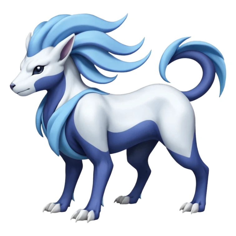 Suicune-Samurott-Absol-Fakémon-hybrid-creature (full body)  sticker