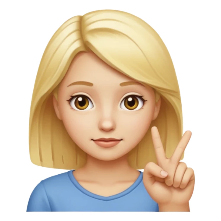 blonde girl pointing down with finger, classic emoji style sticker
