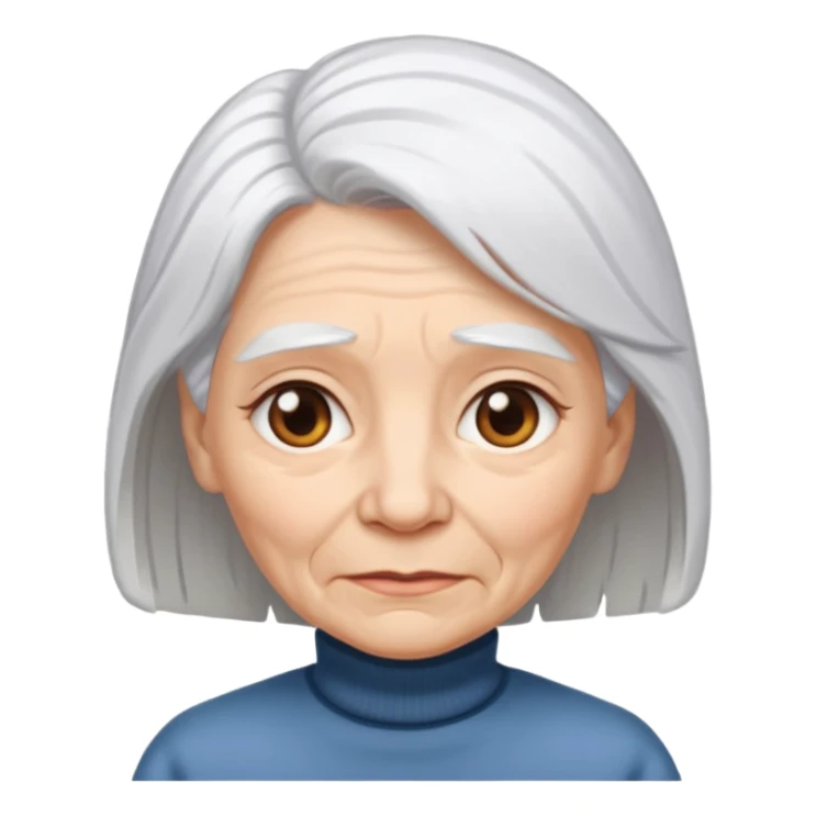 old adult female, white hair sticker