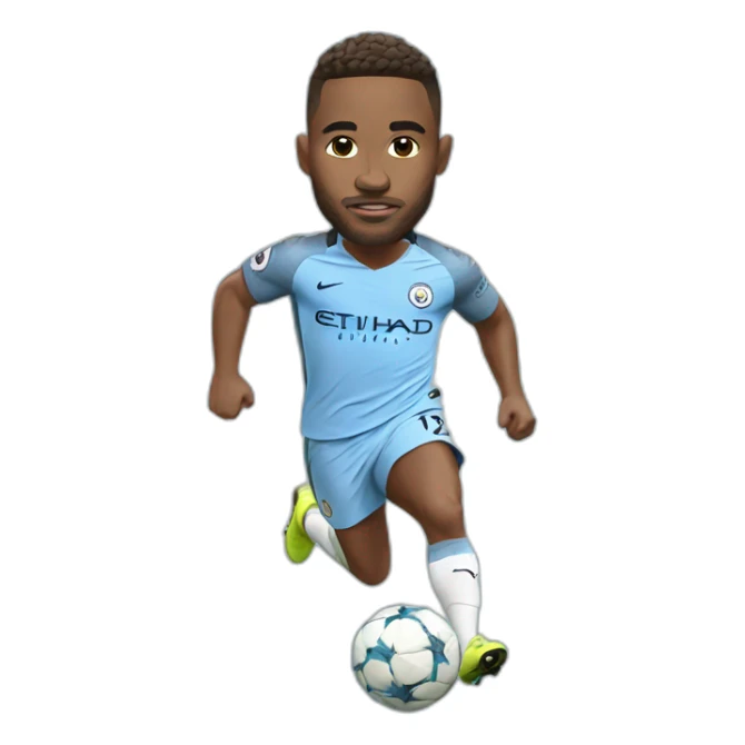 manchester city player running big head sticker
