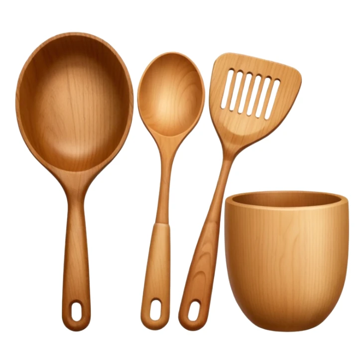 wooden kitchen utensils and items sticker